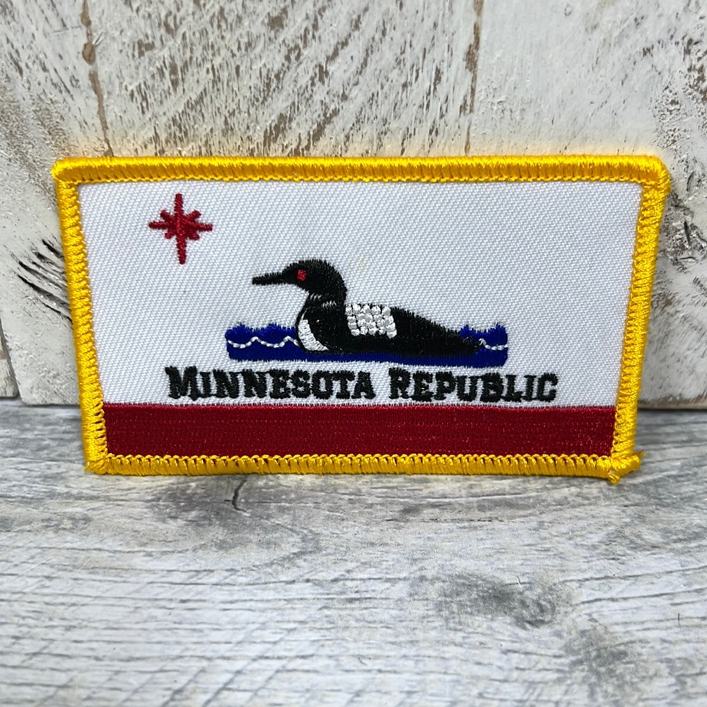 Minnesota Republic Loon Star Embroidered Patch with Iron-on Backing